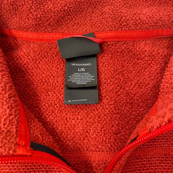 The North Face Large Solid Red Soft 1/4 Zip Long Sleeve‎ Pullover Sweater - Picture 2 of 5